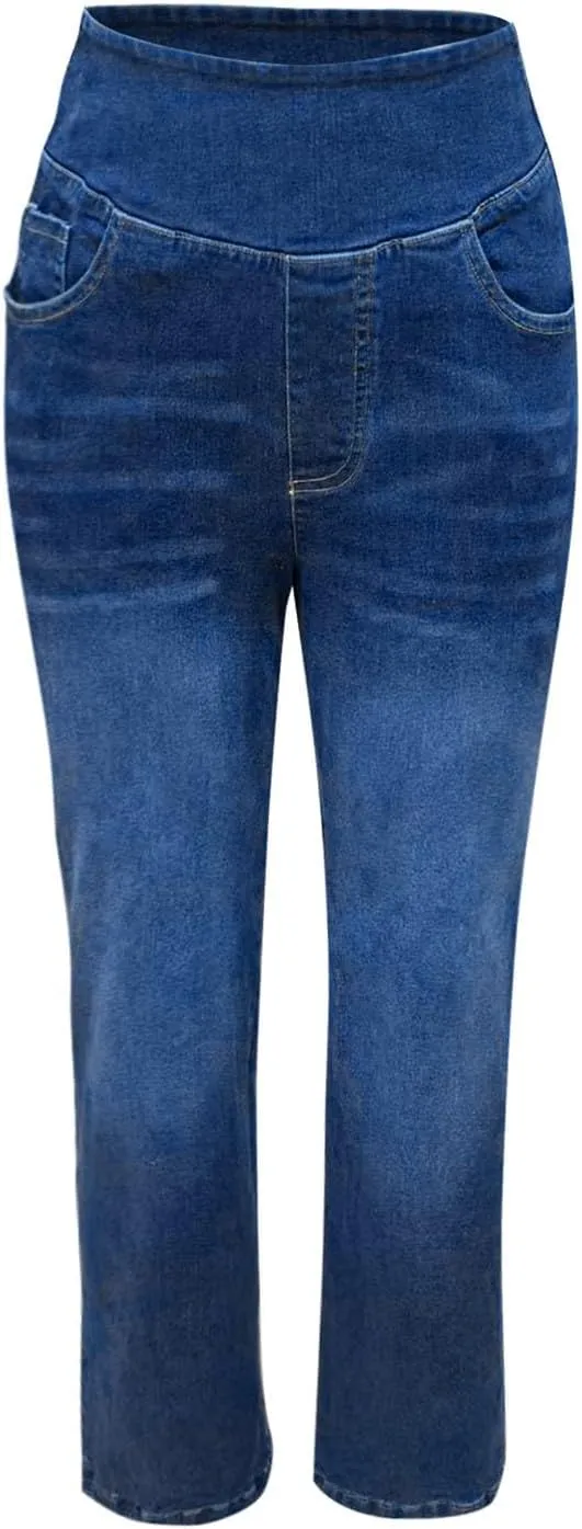 Women High Waisted Wide Leg Jeans Stylish Denim Pant for Party Wear Street Style Office Relax Fit Palazzo Casual Jean