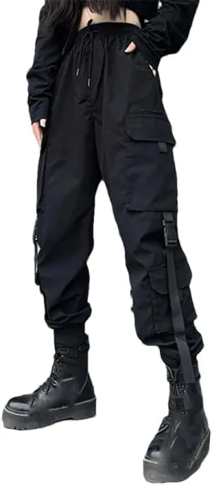 Women Hip Hop Joggers Cargo Harem Multi-Pocket Sweatpants Casual Pants
