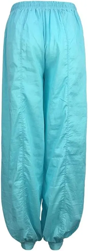 Women Linen Pants Dressy High Waisted Dress Casual Harem Pants with Pockets Solid Sweatpants Palazzo Pants for Women