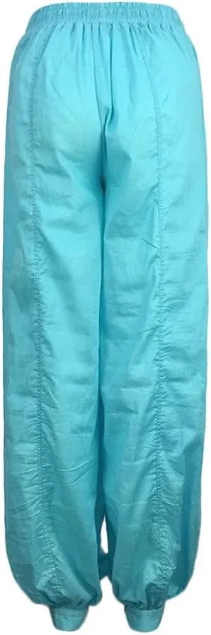 Women Linen Pants Dressy High Waisted Dress Casual Harem Pants with Pockets Solid Sweatpants Palazzo Pants for Women