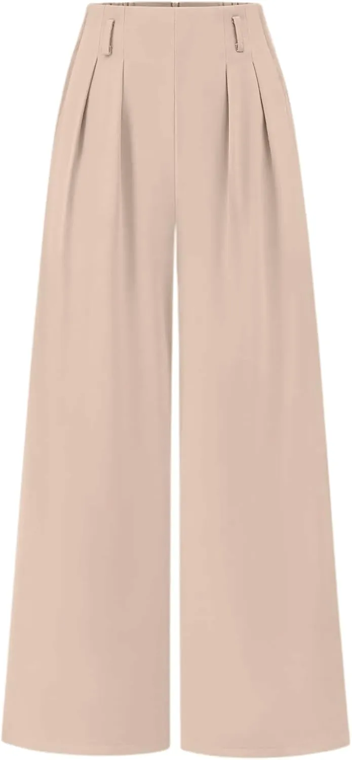 Women Linen Pants Linen Pants Women Loose High Waist Boho Wide Leg Cropped Palazzo Beach Summer Outfits Trendy