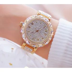 Women Rhinestone Crystal Bracelet Stainless Steel Watches