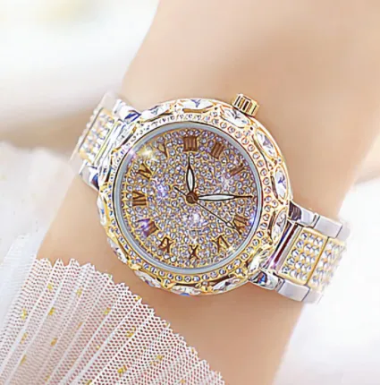 Women Rhinestone Crystal Bracelet Stainless Steel Watches