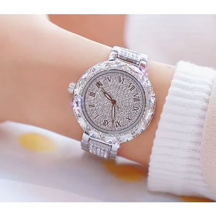 Women Rhinestone Crystal Bracelet Stainless Steel Watches