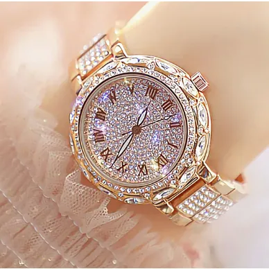 Women Rhinestone Crystal Bracelet Stainless Steel Watches
