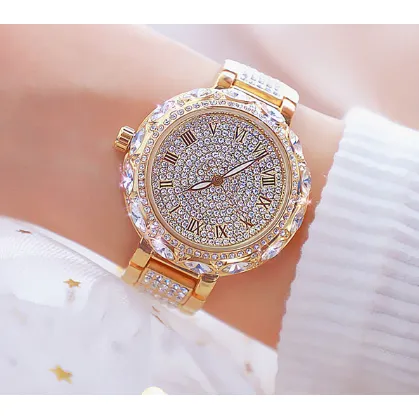 Women Rhinestone Crystal Bracelet Stainless Steel Watches