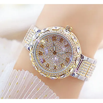 Women Rhinestone Crystal Bracelet Stainless Steel Watches