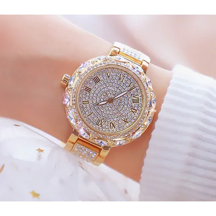 Women Rhinestone Crystal Bracelet Stainless Steel Watches