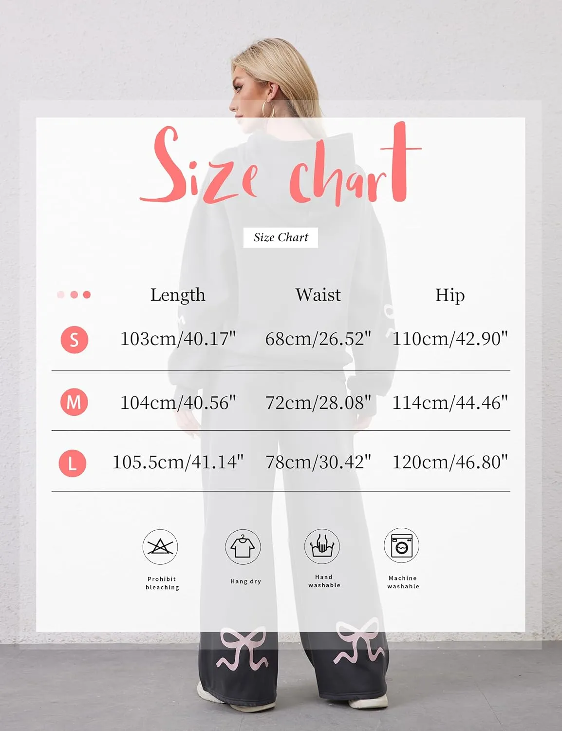 Womens Bow Sweatpants Elastic High Waist Wide Leg Bow Pants Baggy Straight Leg Graphic Lounge Pants with Pockets