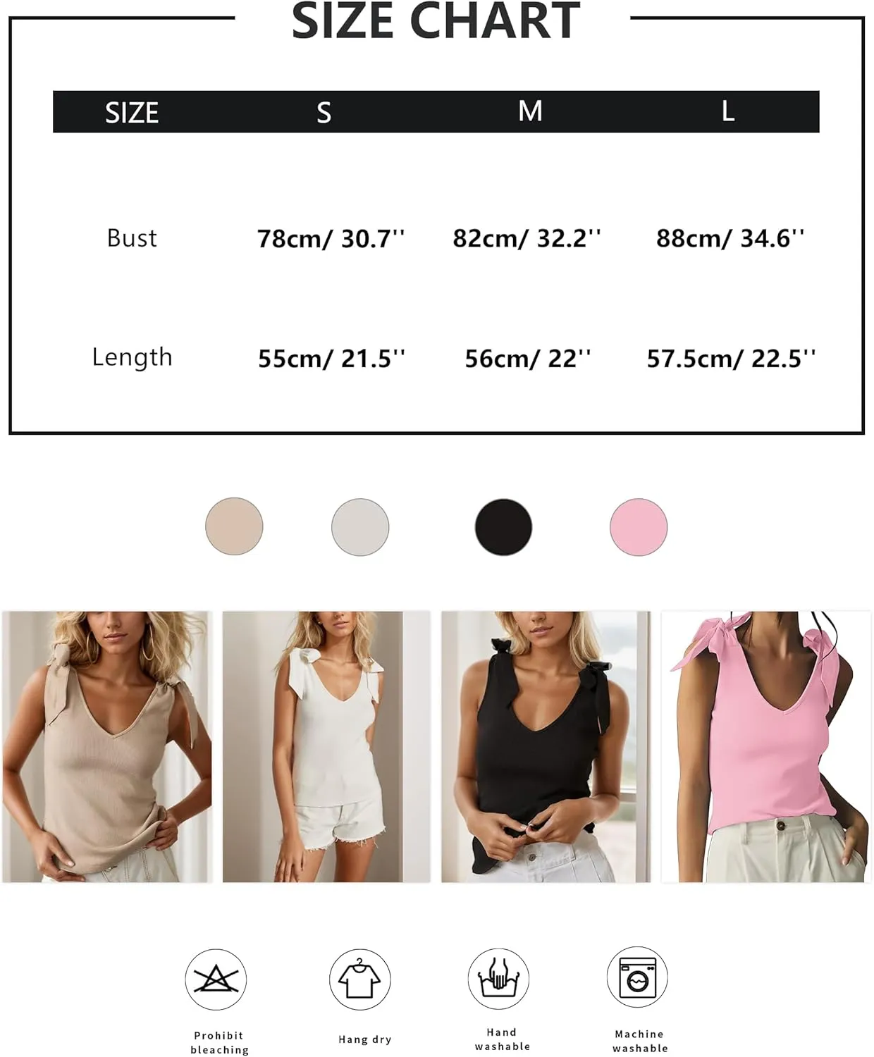 Womens Bow Tie Shoulder Strap Knit Tank Top Cute Slim Fit V Neck Tie Strap Tank Tops Sleeveless Camisoles