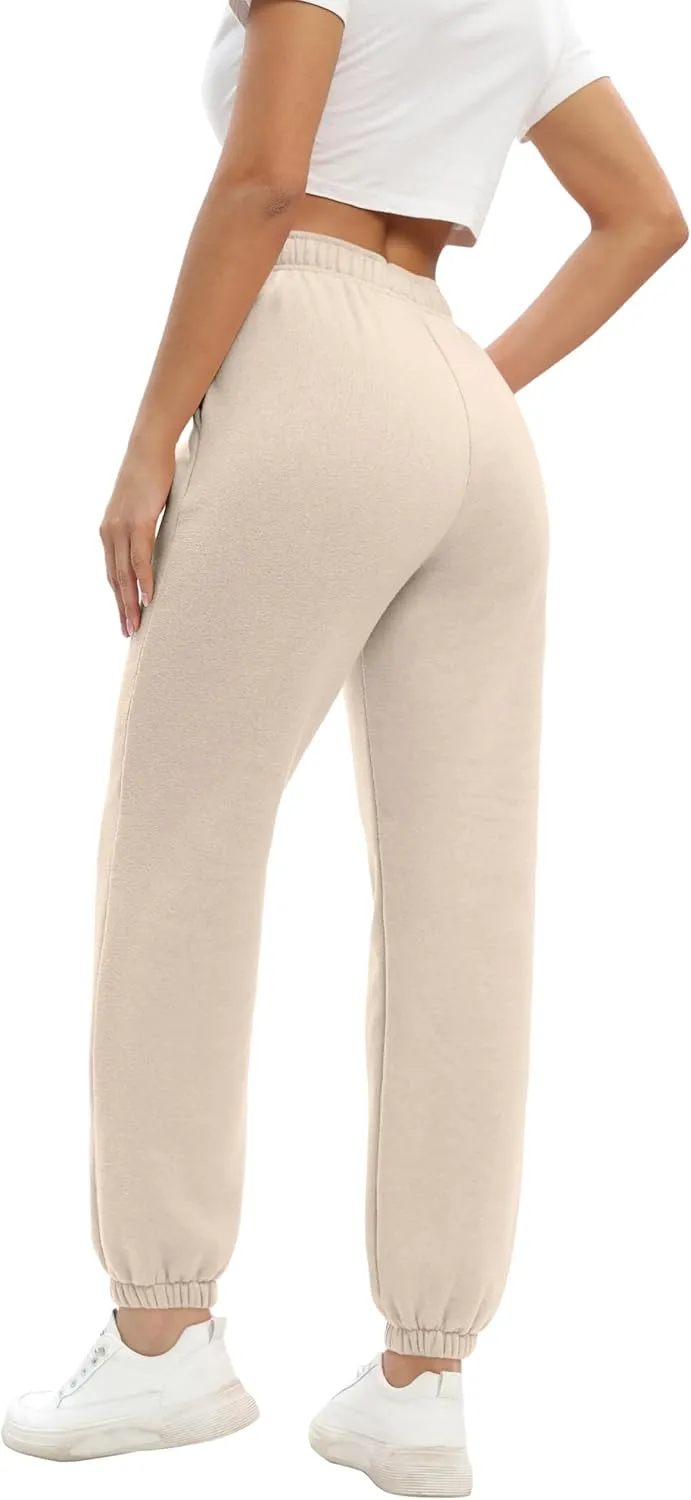 Women's Casual Fleece Sweatpants High Waisted Cinch Bottom Lounge Baggy Joggers Pants