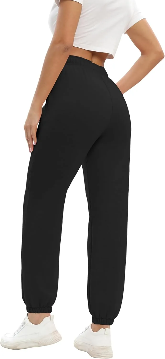 Women's Casual Fleece Sweatpants High Waisted Cinch Bottom Lounge Baggy Joggers Pants