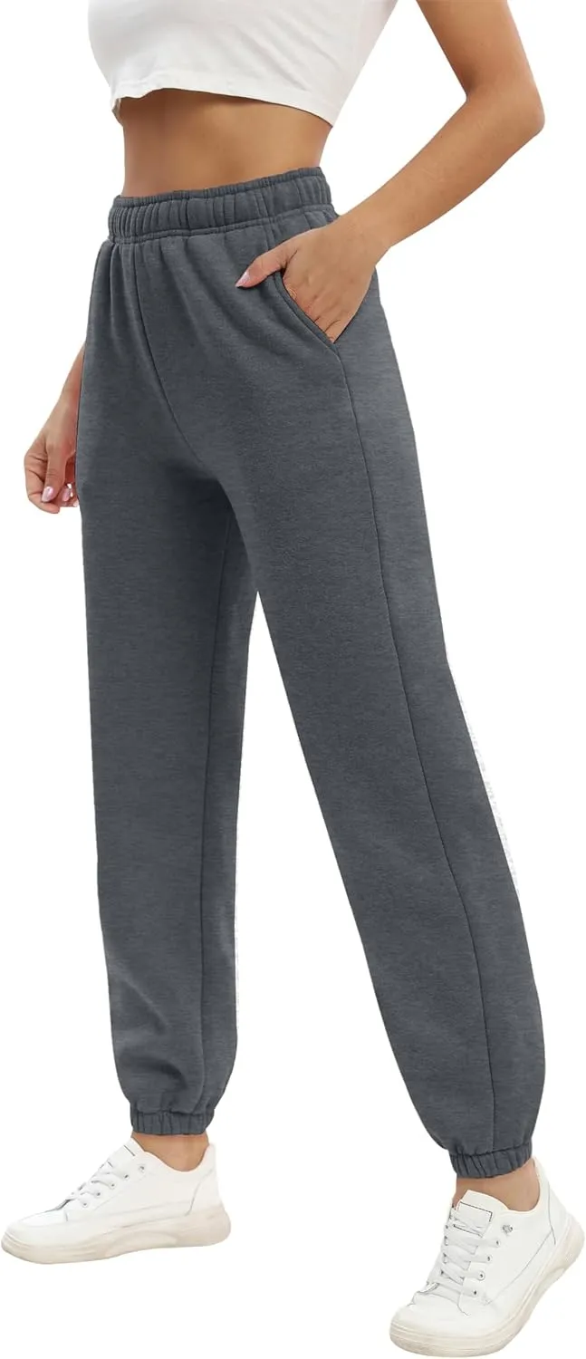 Women's Casual Fleece Sweatpants High Waisted Cinch Bottom Lounge Baggy Joggers Pants
