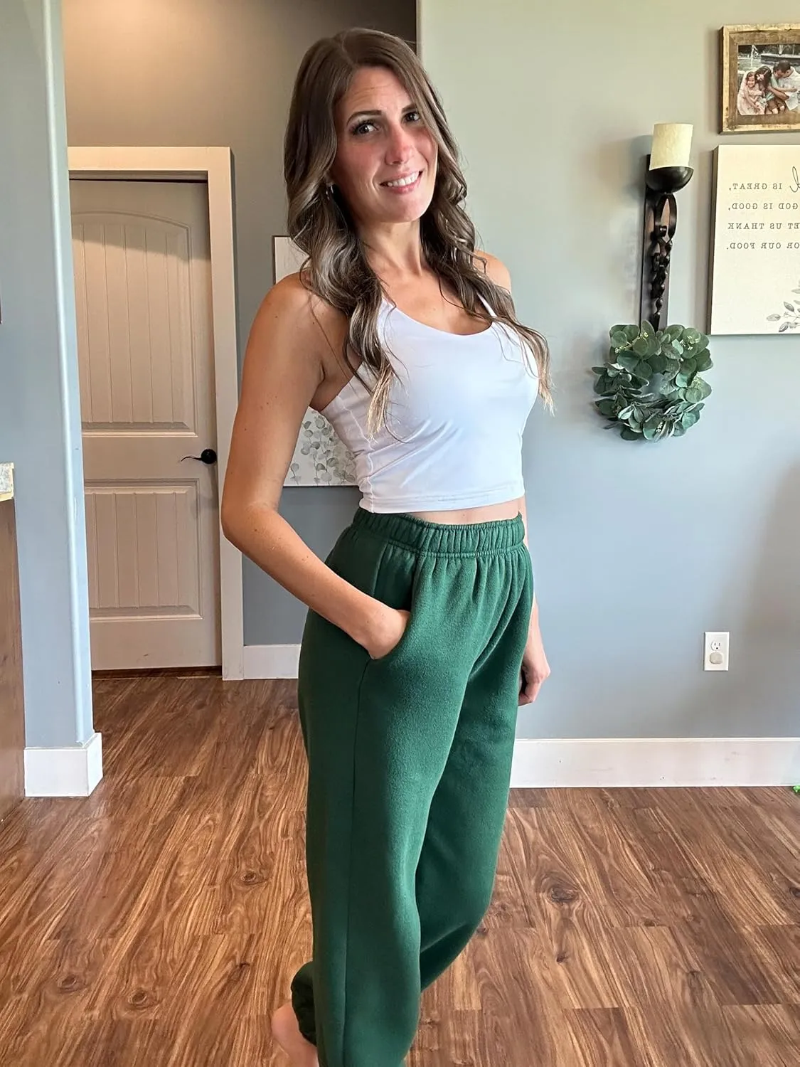 Women's Casual Fleece Sweatpants High Waisted Cinch Bottom Lounge Baggy Joggers Pants