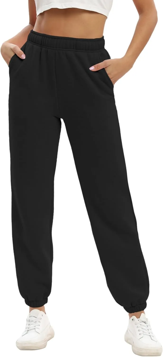 Women's Casual Fleece Sweatpants High Waisted Cinch Bottom Lounge Baggy Joggers Pants