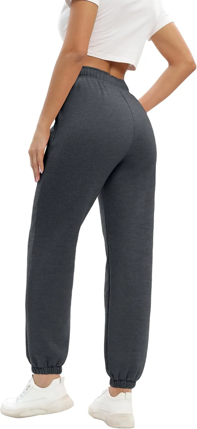 Women's Casual Fleece Sweatpants High Waisted Cinch Bottom Lounge Baggy Joggers Pants