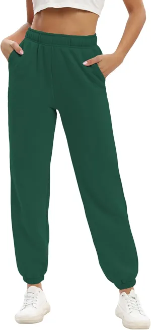 Women's Casual Fleece Sweatpants High Waisted Cinch Bottom Lounge Baggy Joggers Pants
