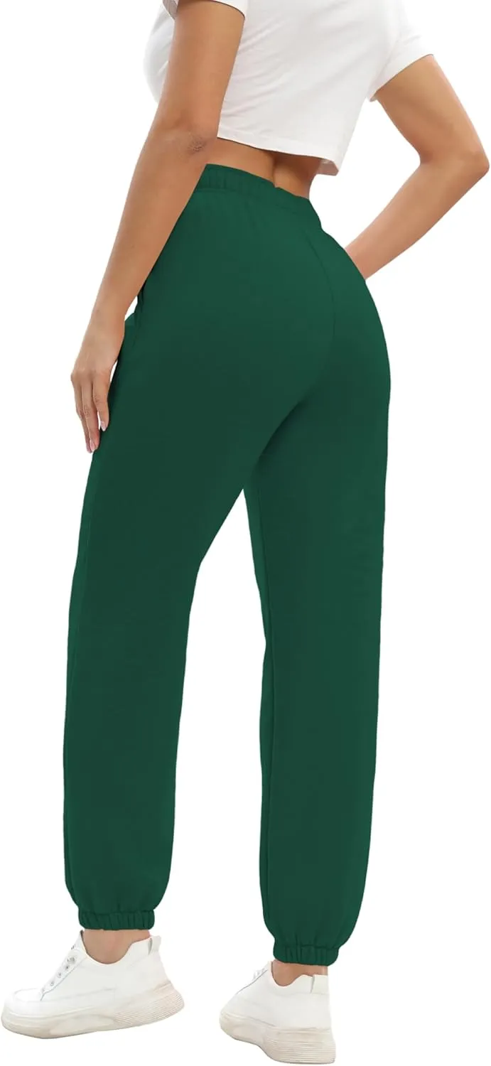 Women's Casual Fleece Sweatpants High Waisted Cinch Bottom Lounge Baggy Joggers Pants