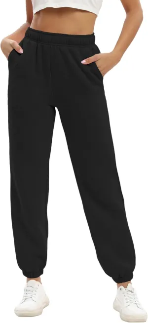 Women's Casual Fleece Sweatpants High Waisted Cinch Bottom Lounge Baggy Joggers Pants