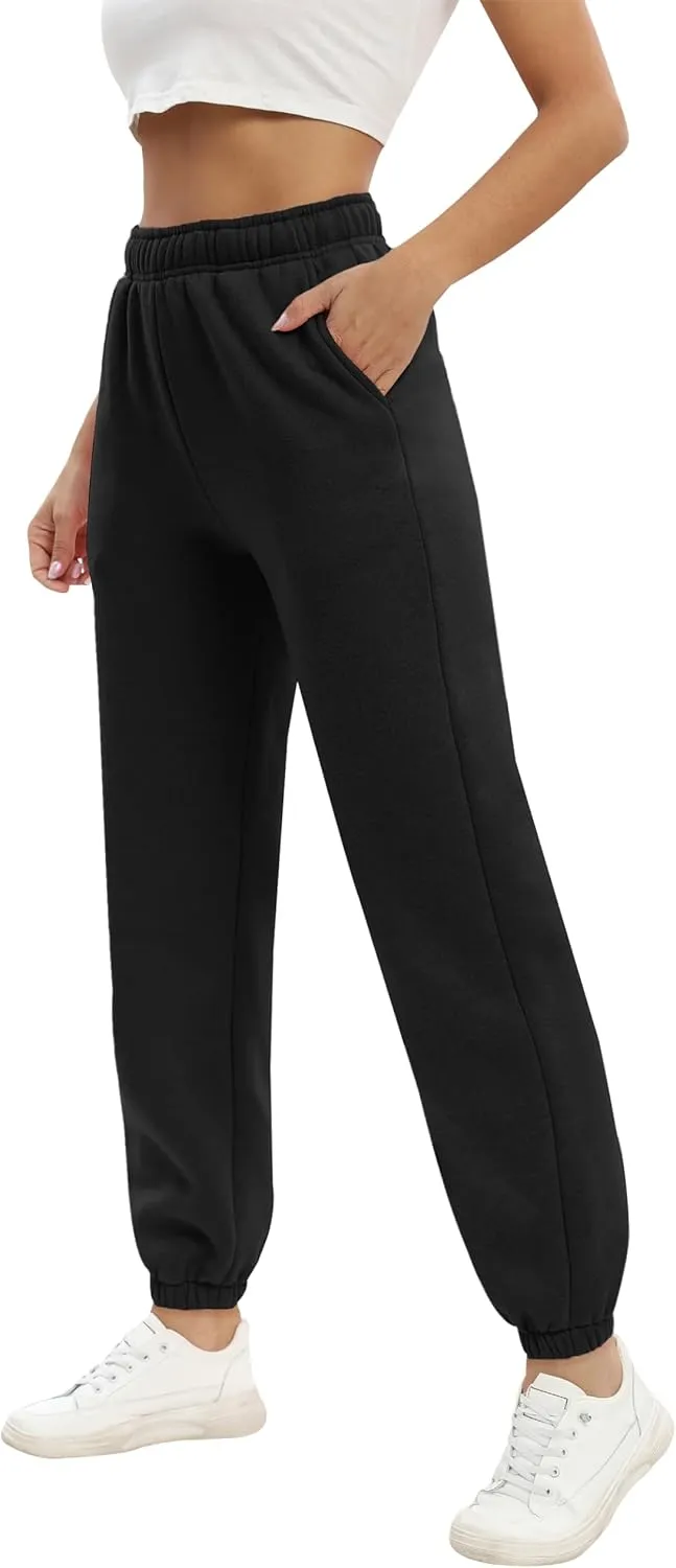 Women's Casual Fleece Sweatpants High Waisted Cinch Bottom Lounge Baggy Joggers Pants