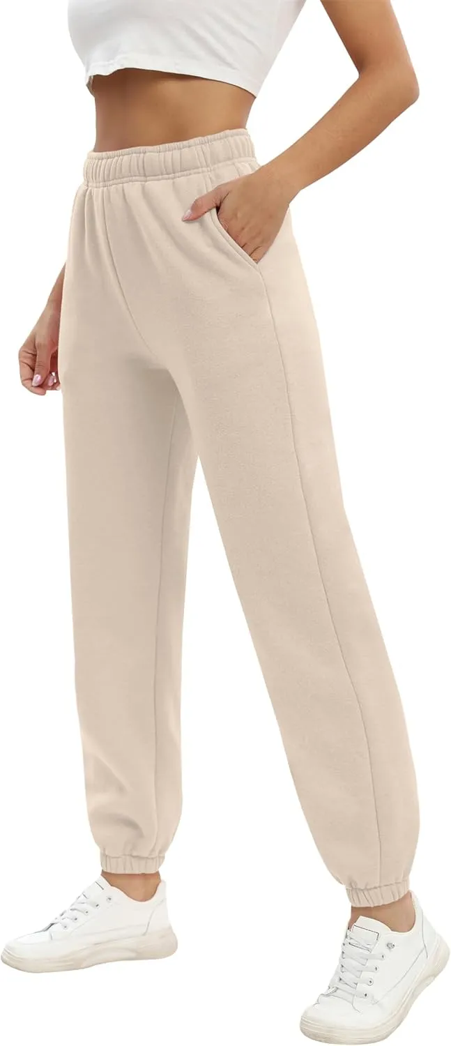 Women's Casual Fleece Sweatpants High Waisted Cinch Bottom Lounge Baggy Joggers Pants
