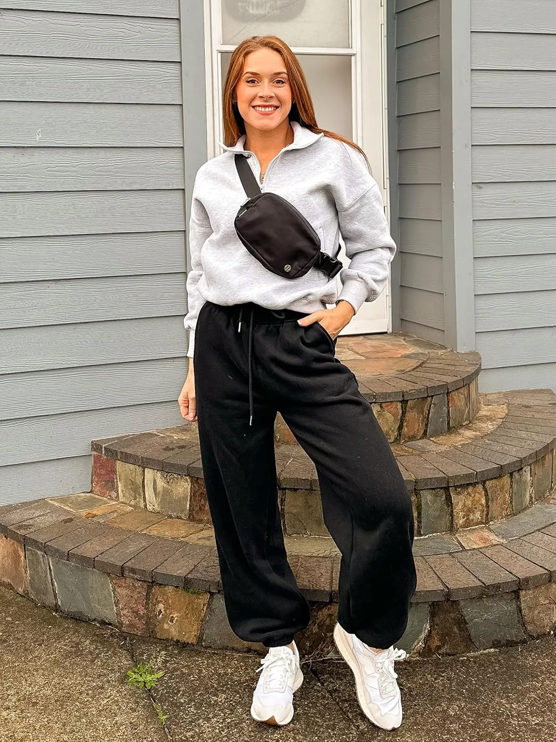 Women's Casual Fleece Sweatpants High Waisted Cinch Bottom Lounge Baggy Joggers Pants