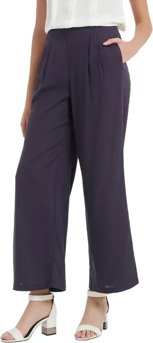 Womens Cotton Linen Wide Leg Pants Summer Flowy Beach Casual Loose Trousers with Pockets