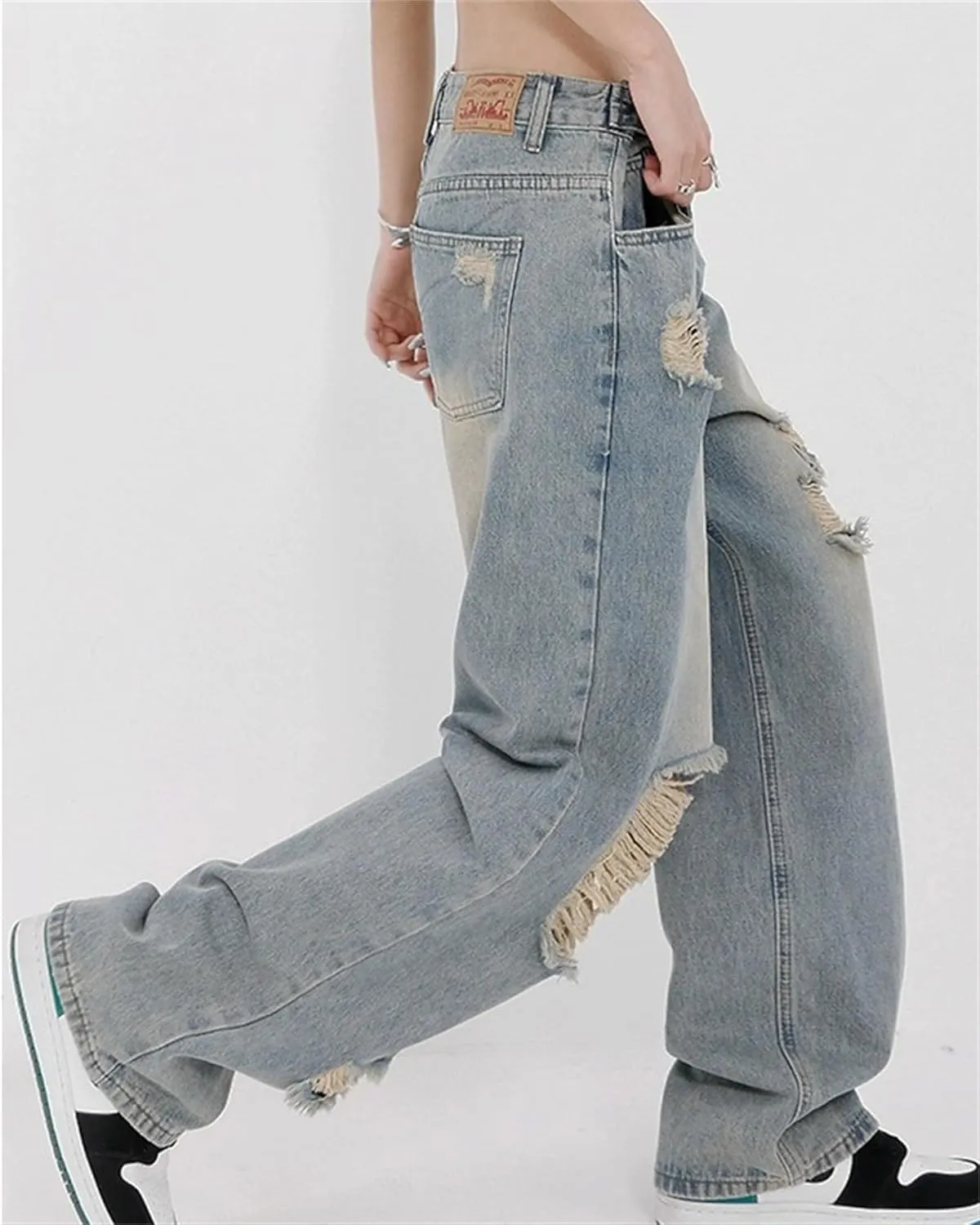 Women's High Waist Straight Leg Jeans Baggy Denim Pants Y2K Streetwear Fashion Loose Casual Trousers