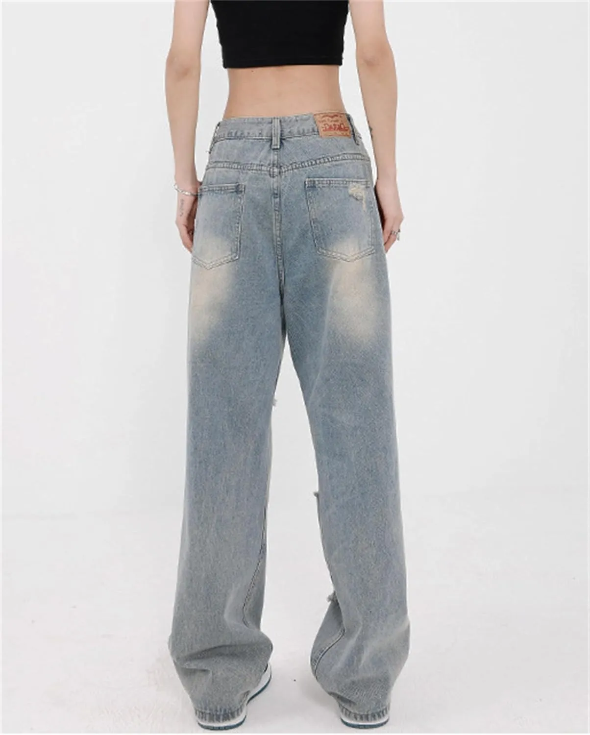 Women's High Waist Straight Leg Jeans Baggy Denim Pants Y2K Streetwear Fashion Loose Casual Trousers
