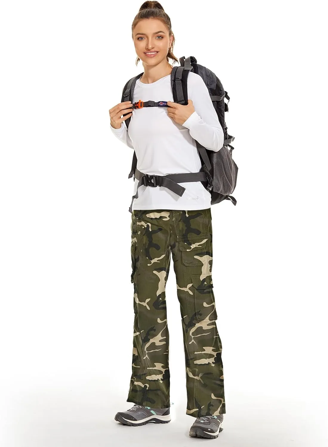 Women's Hiking Cargo Pants Joggers Cotton Casual Military Army Combat Work Pants with 7 Pocket