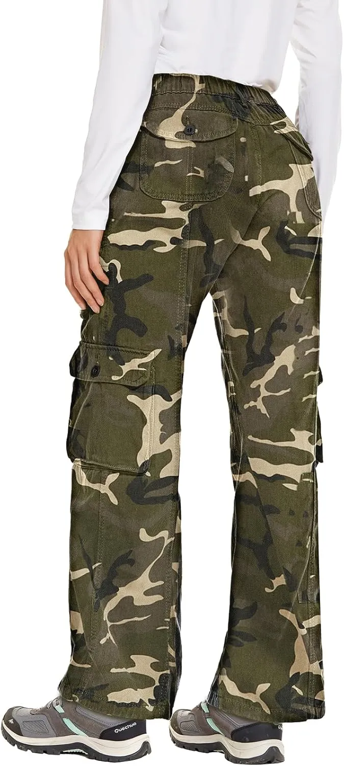 Women's Hiking Cargo Pants Joggers Cotton Casual Military Army Combat Work Pants with 7 Pocket