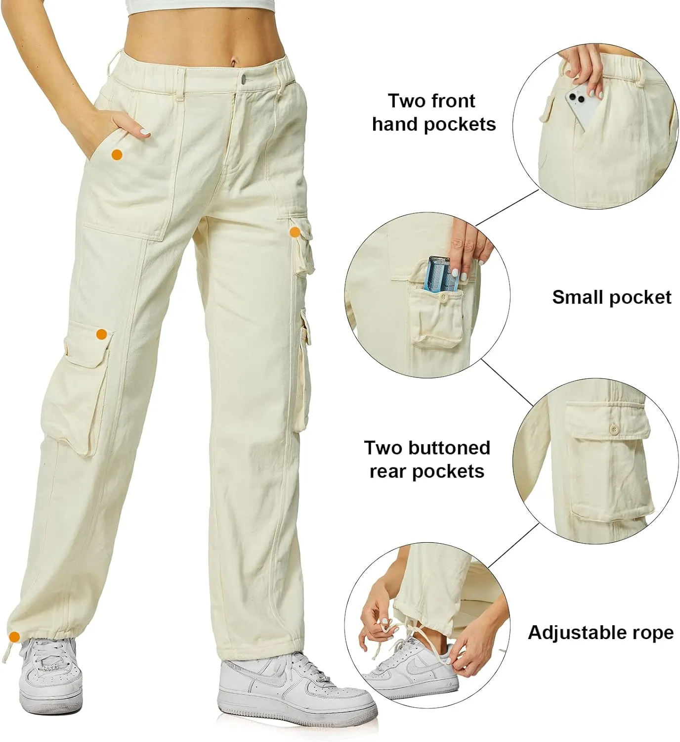 Women's Hiking Cargo Pants Joggers Cotton Casual Military Army Combat Work Pants with 7 Pocket