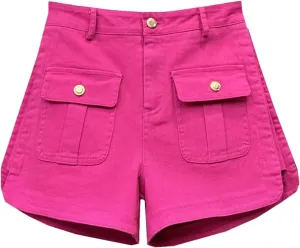 Womens Studded Denim Shorts Spring Summer High Waist Punk Rock Edgy Hot Pants