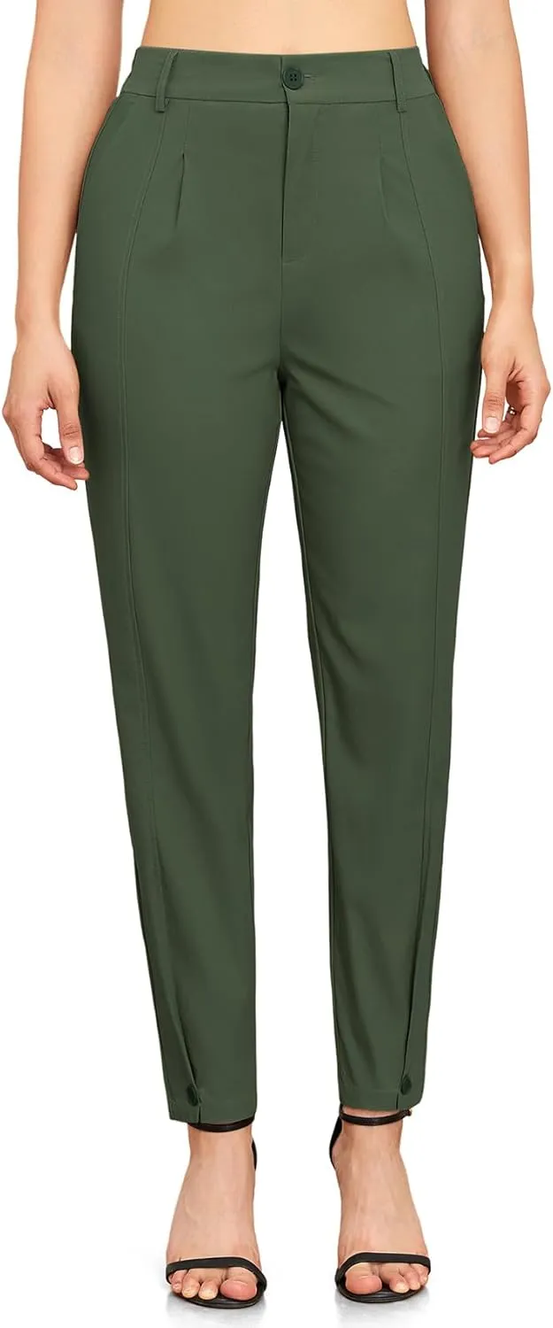 Womens Trendy and Stylish High Waisted Pants Work Pants Or Casual Wear Trousers Ankle Length Trousers