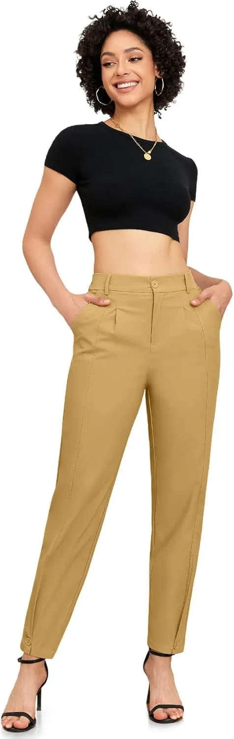 Womens Trendy and Stylish High Waisted Pants Work Pants Or Casual Wear Trousers Ankle Length Trousers
