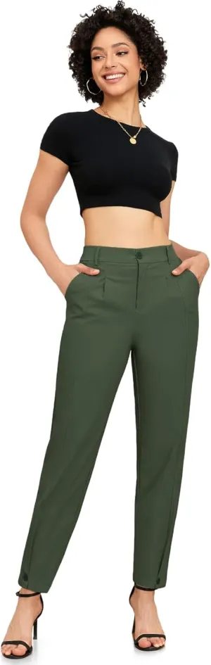 Womens Trendy and Stylish High Waisted Pants Work Pants Or Casual Wear Trousers Ankle Length Trousers