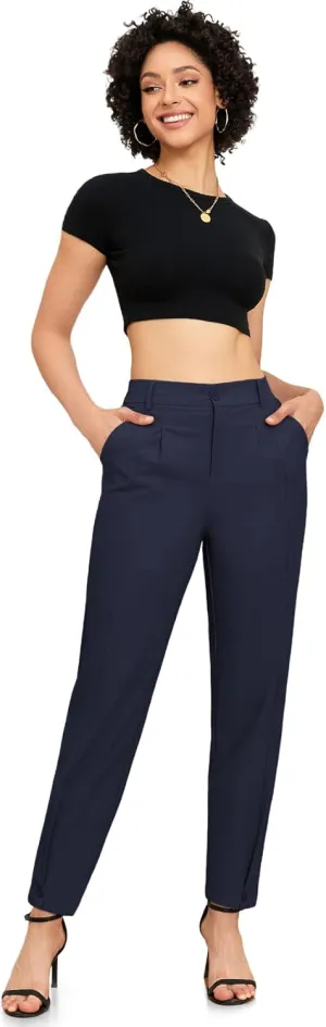 Womens Trendy and Stylish High Waisted Pants Work Pants Or Casual Wear Trousers Ankle Length Trousers