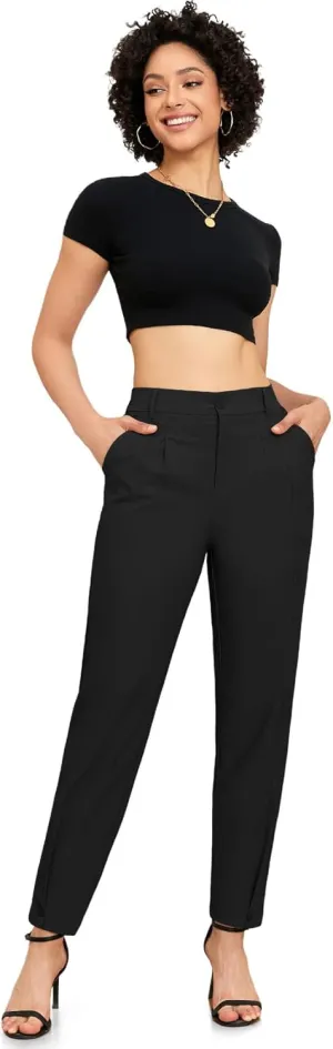 Womens Trendy and Stylish High Waisted Pants Work Pants Or Casual Wear Trousers Ankle Length Trousers