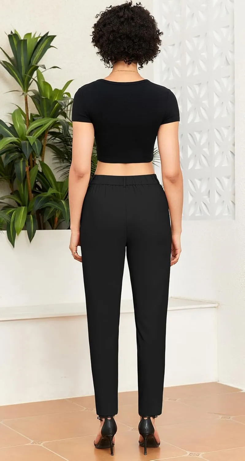 Womens Trendy and Stylish High Waisted Pants Work Pants Or Casual Wear Trousers Ankle Length Trousers