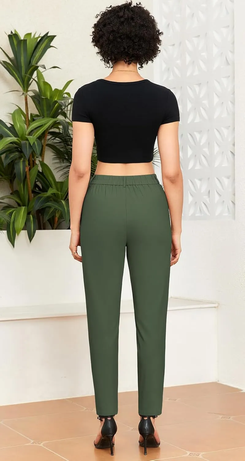 Womens Trendy and Stylish High Waisted Pants Work Pants Or Casual Wear Trousers Ankle Length Trousers