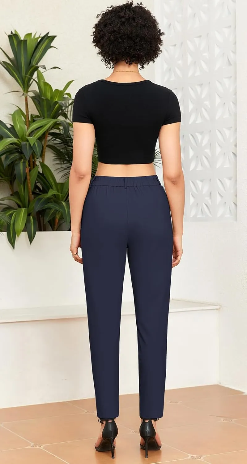 Womens Trendy and Stylish High Waisted Pants Work Pants Or Casual Wear Trousers Ankle Length Trousers