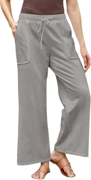 Women's Wide Leg Pants with Pockets High Waist Loose Fit Casual Trousers Business Work Casual 2024 Beach Palazzo