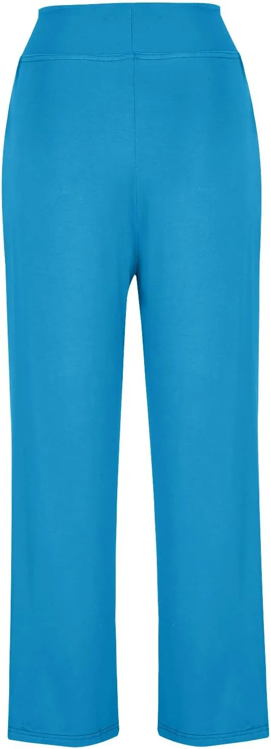 Womens Wide Leg Yoga Pants High Waist Tummy Control Loose Comfy Lounge Trousers Drawstring Workout Leggings