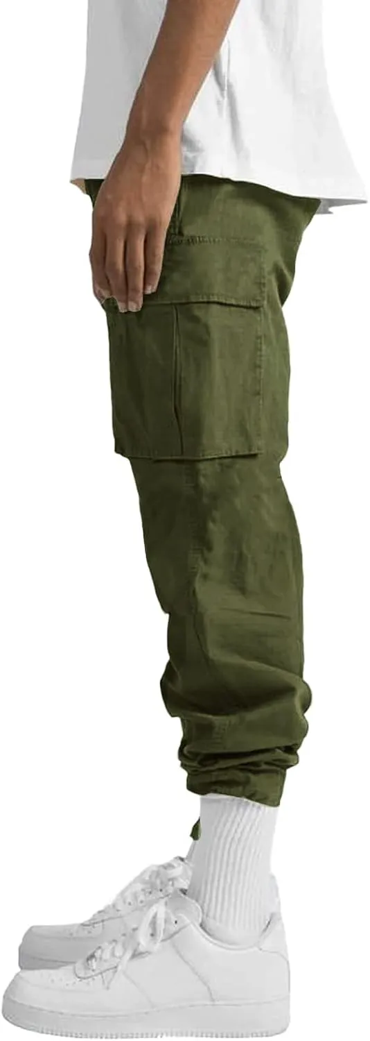 WZIKAI Mens Cargo Pants Casual Joggers Hiking Pants Loose Straight Athletic Workout Sweatpants with Pockets