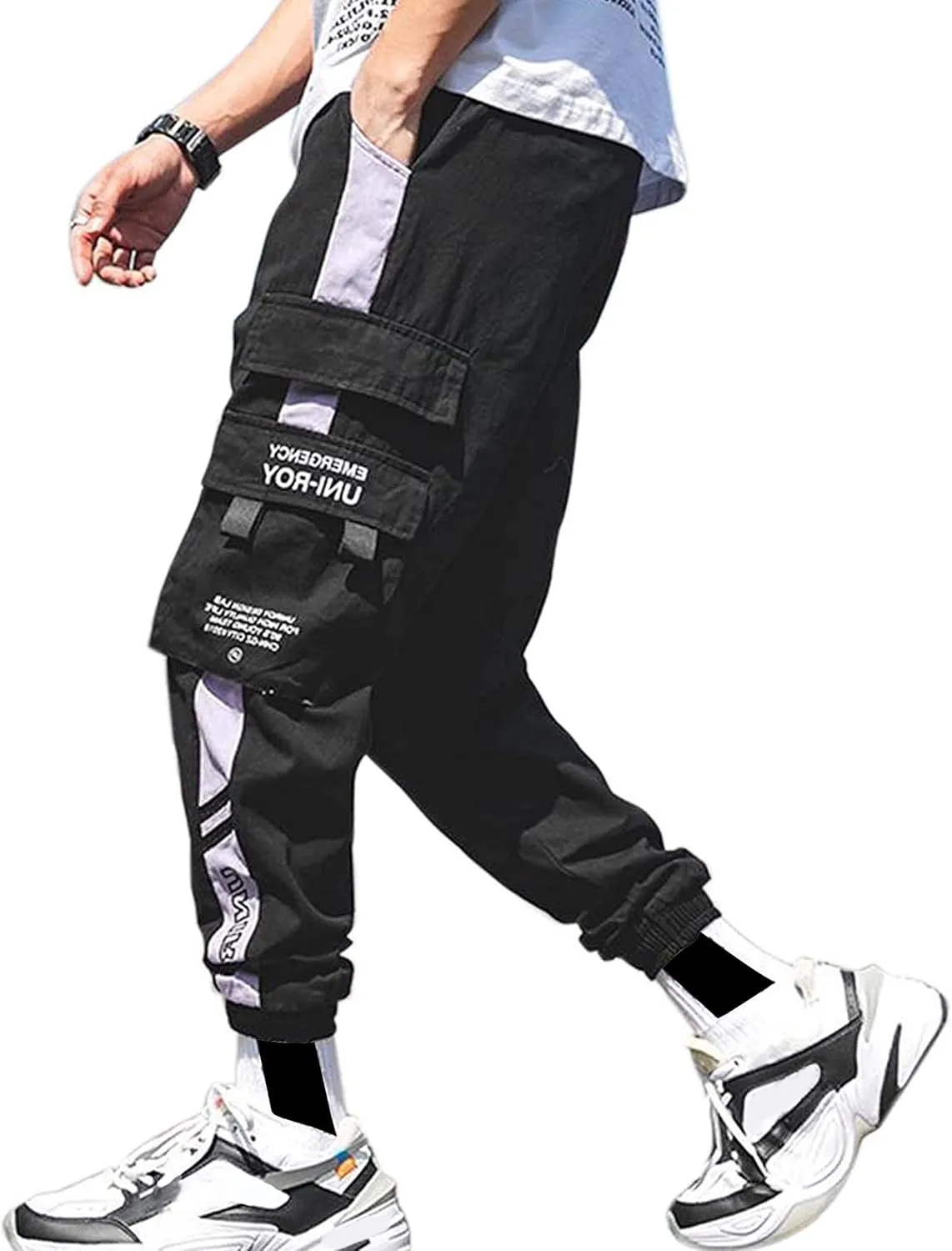 XYXIONGMAO Men's Streetwear Joggers Casual Sports Pants Baggy Casual Techwear Hip Hop Sweatpants Black Cargo Pants for Men