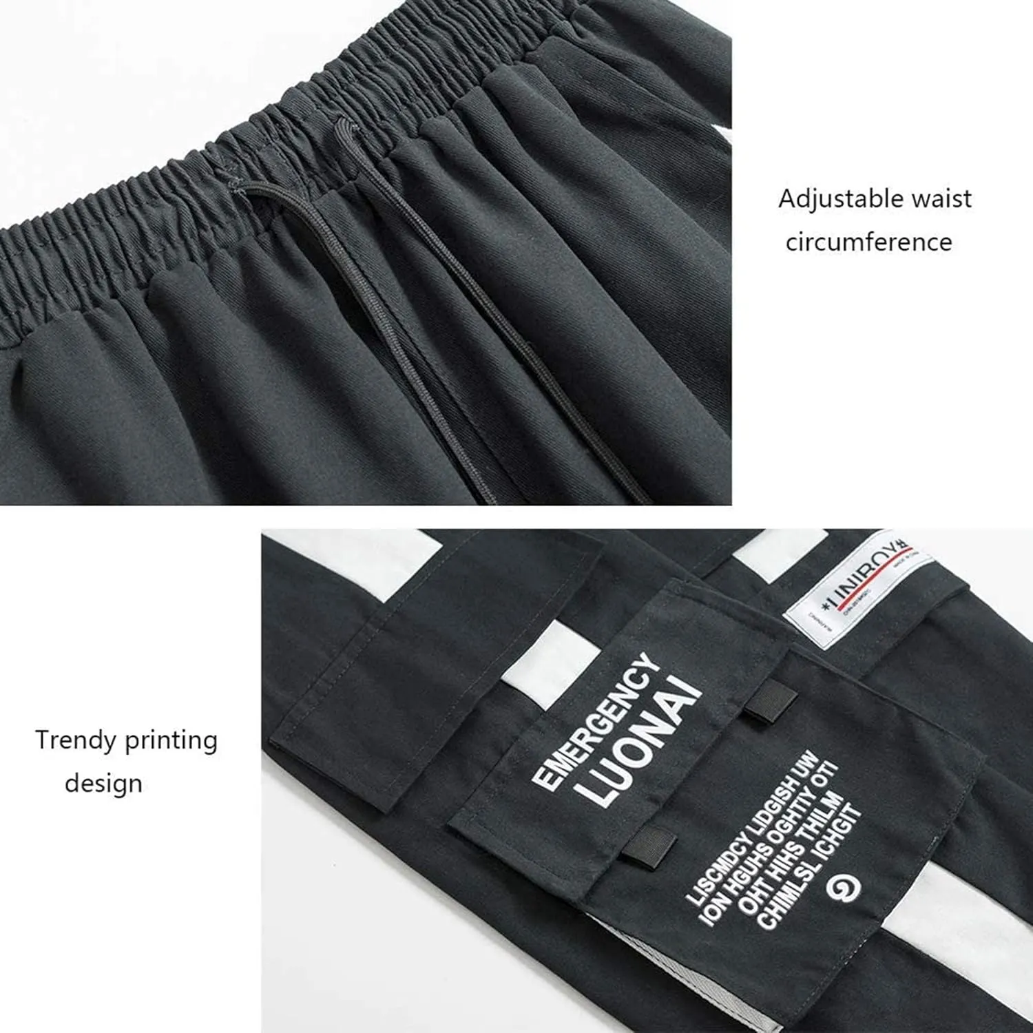 XYXIONGMAO Men's Streetwear Joggers Casual Sports Pants Baggy Casual Techwear Hip Hop Sweatpants Black Cargo Pants for Men