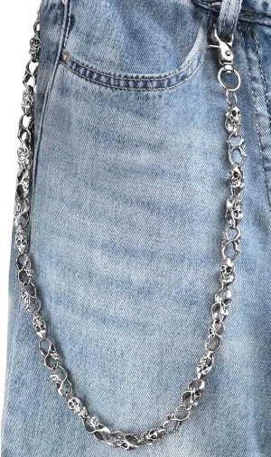 ZEKEE Skull Wallet Chain - Biker Jean Pocket Chain - Unisex Pant Trouser Chain