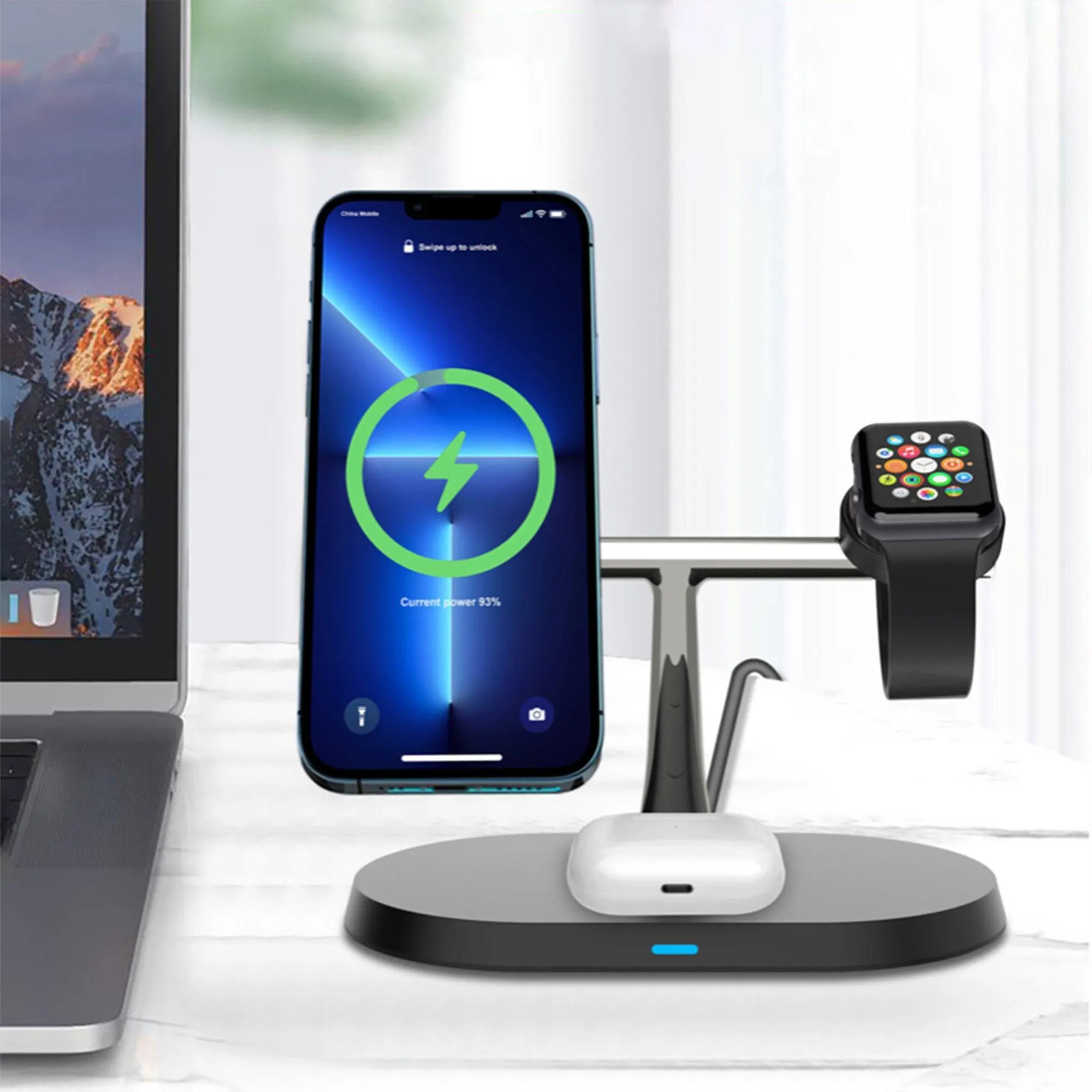 ZTECH Wireless Charging Stand for Phone, Watch, and Earbuds